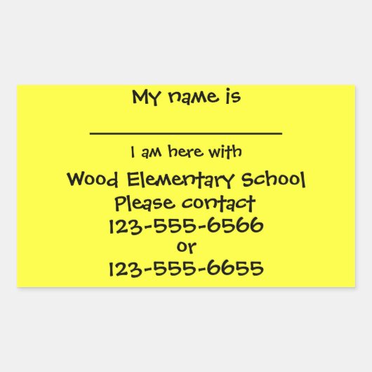 グループの外出安全シール 長方形シール (正面)