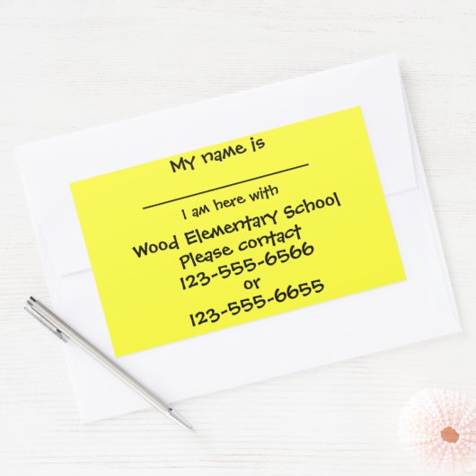 グループの外出安全シール 長方形シール (封筒)