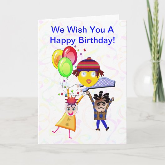 グループの挨拶状2からのハッピーバースデー カード (正面)