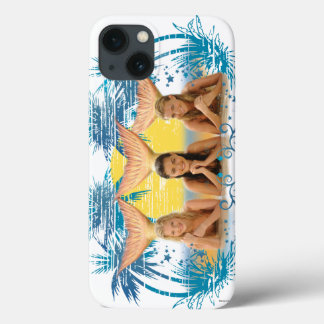 グループの青いヤシの木のグラフィック iPhone 13ケース