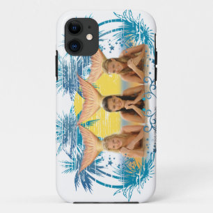 グループの青いヤシの木のグラフィック iPhone 11 ケース