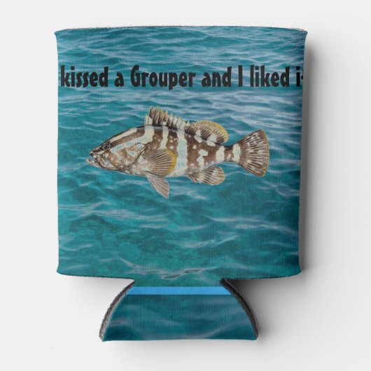 グループギフト男性の魚釣りデコールフィッシャーマンデコール 缶クーラー (正面)