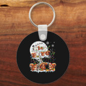 グループサンタトナカイ小妖精や小人リスONツリークリスチム キーホルダー (正面)