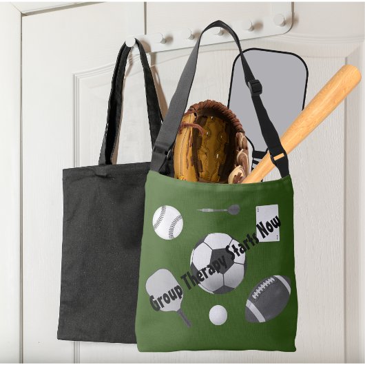 グループセラピー開始グリーンブラックタイポグラフィ クロスボディバッグ