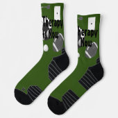 グループセラピー開始グリーンブラックタイポグラフィ ソックス (左)