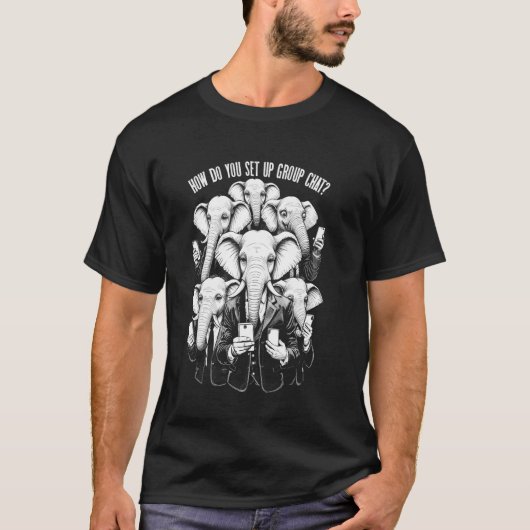 グループチャットの設定に問題あり 楽しい象の携帯 Tシャツ (正面)