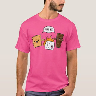 グループハグキャンピングキャンプファイアチョコレートマシュマロS Tシャツ