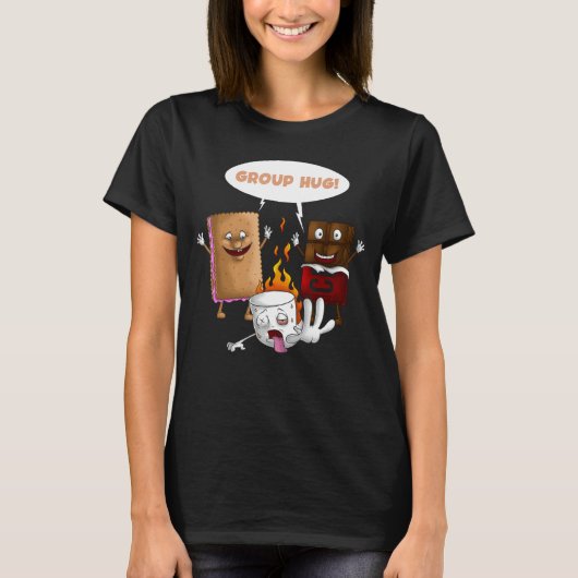 グループハグS'mores Marshmallowsかわいいキャンプおもしろい Tシャツ (正面)