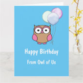グループパーソナライズされたからのOwl誕生日カード カード (黄色い花)