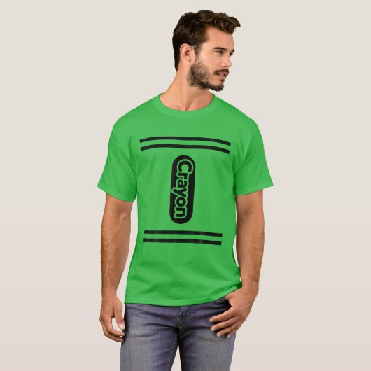 グループファミリーハロウィーン衣装キッズGREEN Crayon C Tシャツ (正面フル)
