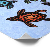 グループファンタジー抽象芸術カメカラフルラ ポスター (角)