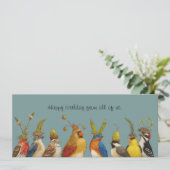 グループフラットカードからの鳥の誕生日の挨拶 カード (スタンド正面)