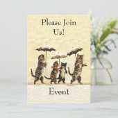 グループブラウン白パーティーネコ傘雪 招待状 (スタンド正面)