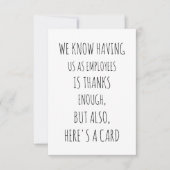 グループワークおもしろいカード – ボス用カード – ボスの日 サンキューカード (正面)