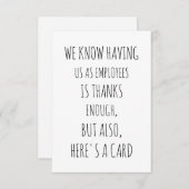 グループワークおもしろいカード – ボス用カード – ボスの日 サンキューカード (正面/裏面)