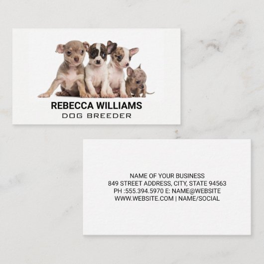 グループ内の子犬 名刺 (正面/裏面)