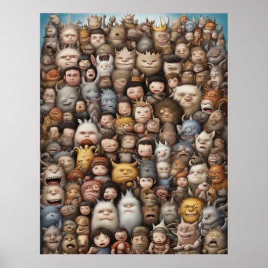 グループ写真のためにポーズを取る小さなモンスター ポスター (正面)