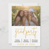 グループ卒業お祝い – トリプル卒業生 招待状 (正面)