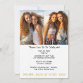 グループ卒業お祝い – トリプル卒業生 招待状 (裏面)