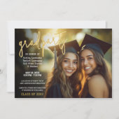 グループ卒業お祝い – 共同写真 招待状 (正面)