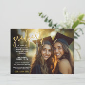 グループ卒業お祝い – 共同写真 招待状 (スタンド正面)