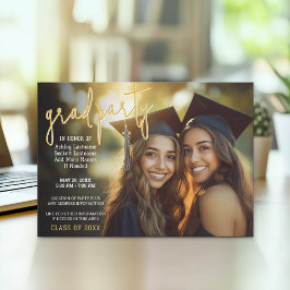 グループ卒業お祝い – 共同写真 招待状