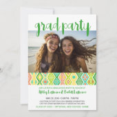 グループ卒業パーティー - カラフルな部族パターン 招待状 (正面)