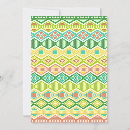 グループ卒業パーティー – カラフル部族のパターン 招待状 (裏面)