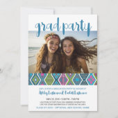 グループ卒業パーティー – カラフル部族のパターン 招待状 (正面)