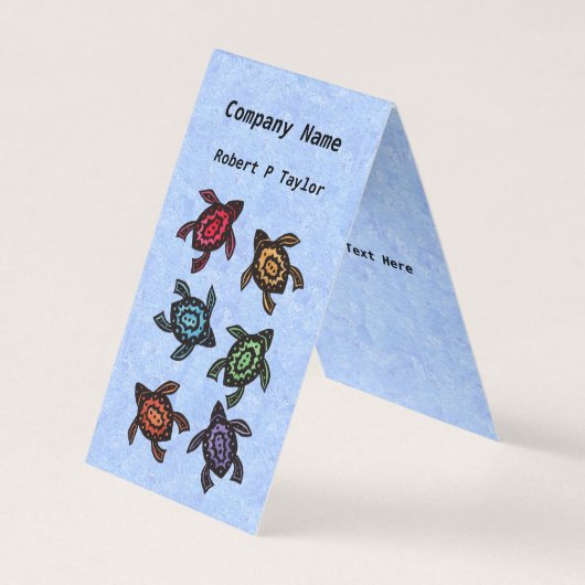 グループ抽象芸術のカラフル貝殻（青） 名刺 (正面)