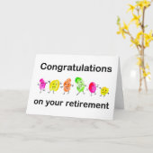 グループ指紋からの退職おめでとう カード (黄色い花)