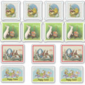 グループ様々なイースターバニーウサギベビーチクスエッグ シール (正面)