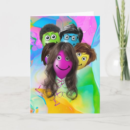 グループ誕生日バルーン カード (正面)