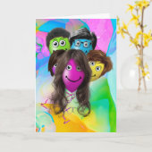 グループ誕生日バルーン カード (黄色い花)