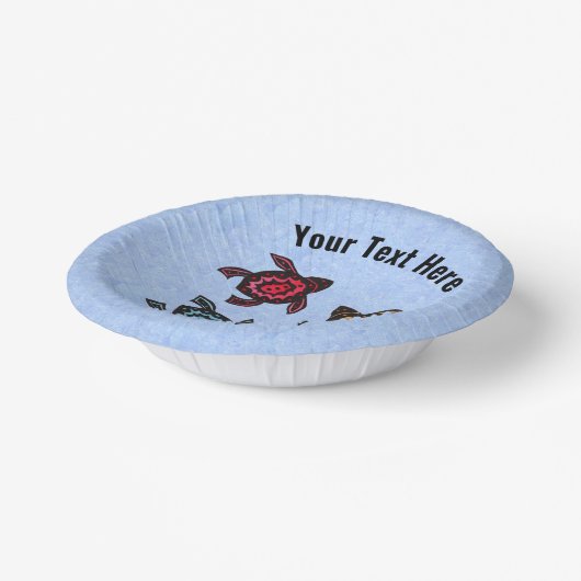 グループ4匹のカメの抽象芸術カラフルシェルブルー ペーパーボウル (傾斜あり)