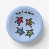 グループ4匹のカメの抽象芸術カラフルシェルブルー ペーパーボウル (正面)