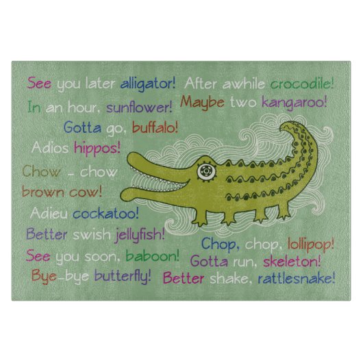 グループ、アリゲーターからさよなら幸運 カッティングボード (正面)