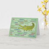 グループ、アリゲーターからさよなら幸運 カード (黄色い花)