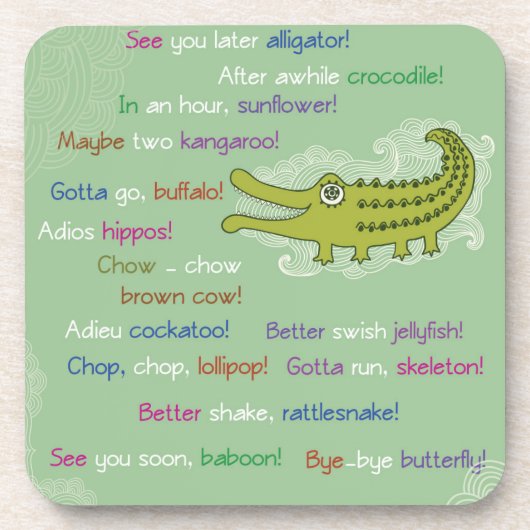 グループ、アリゲーターからさよなら幸運 コースター (正面)