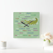 グループ、アリゲーターからさよなら幸運 スクエア壁時計 (ホーム)