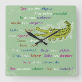 グループ、アリゲーターからさよなら幸運 スクエア壁時計