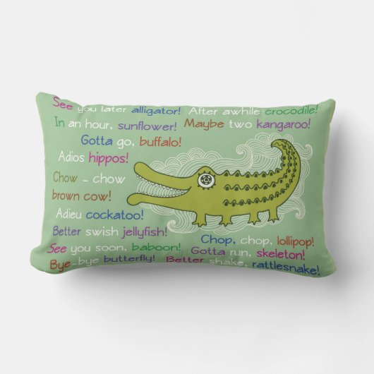 グループ、アリゲーターからさよなら幸運 ランバークッション (正面)