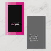 グルーポンピンクグラデーシストライプのョン 名刺 (正面/裏面)