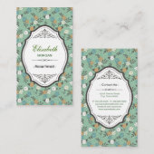 グルーポン – マッサージセラピストエレガントヴィンテージフローラ 名刺 (正面/裏面)