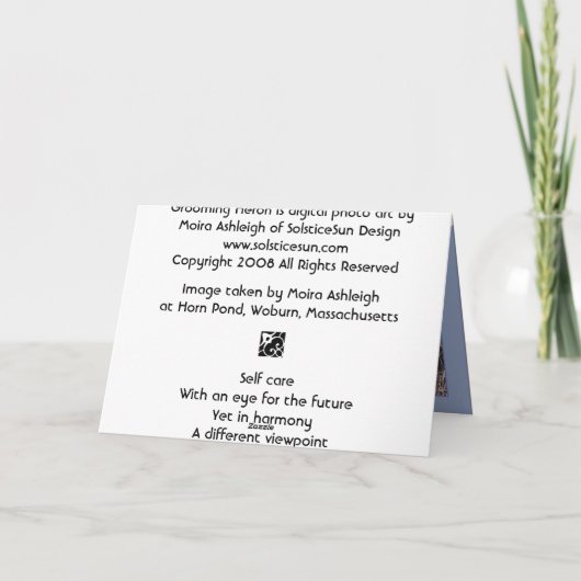 グルーミングの鷲 カード (裏面)