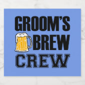 グルーミングのBrew Crew Groomsmenビールボトルラベル ビールラベル (シングルラベル)