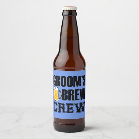 グルーミングのBrew Crew Groomsmenビールボトルラベル ビールラベル (正面)