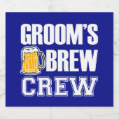 グルーミングのBrew Crew Groomsmenビールボトルラベル ビールラベル (シングルラベル)