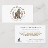 グルーミングサロンペットスパスコティッシュフォールドキャット 名刺 (正面/裏面)