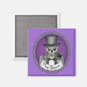 グルーミングスカル – 紫 マグネット (正面/裏面)